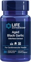 Extensión de la vida Ajo Negro envejecido, Suplemento de apoyo a la salud del corazón, Apoyo a la salud de la presión arterial, Apoyo a la salud del colesterol, de una vez por día, libre de gluten, vegetariano, no GMO, 30 cápsulas