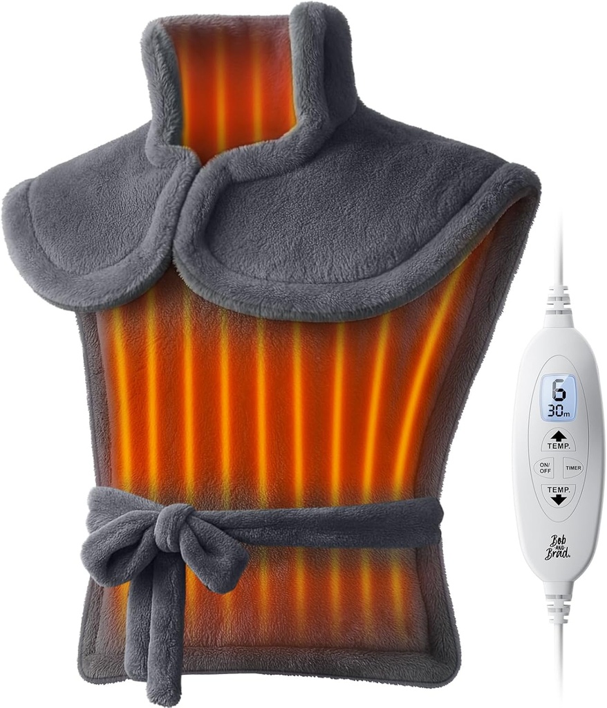 BOB AND BRAD Heating Pad for Back Pain Relief, FSA Edge-Weighted Electric Heat Pad for Neck HSA Eligible, Shoulders &Full Body Relief, Fast Heating, ETL Certified, Gift for Women Men Family 24"x34"