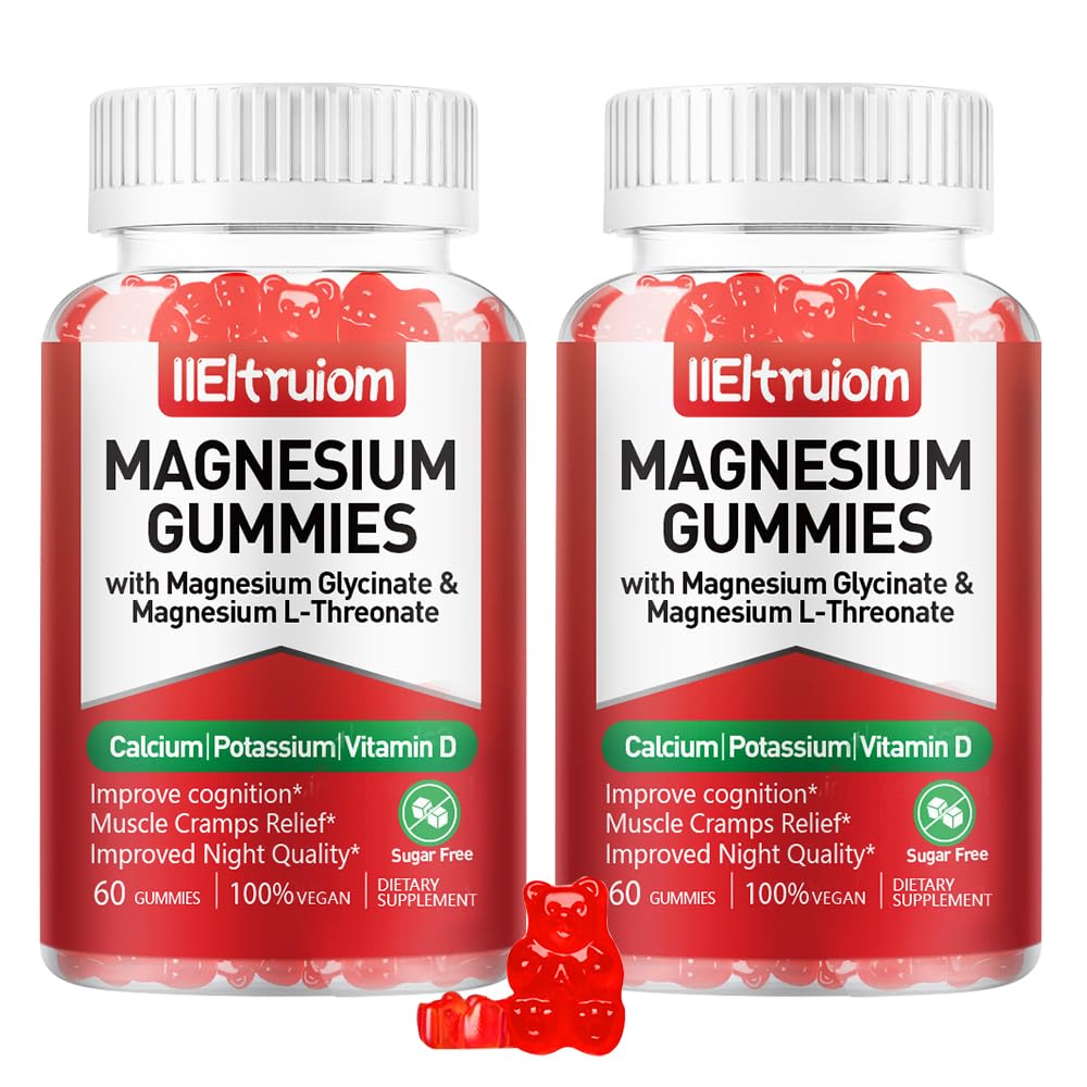 Liposomal Magnesium Complex 190mg for Kids Per Serving, Magnesium Glycinate with L-Threonate, Vitamin D3, CoQ10, L-Threonate Gummies for Rest Support, Sugar/Gluten Free, 120 Count