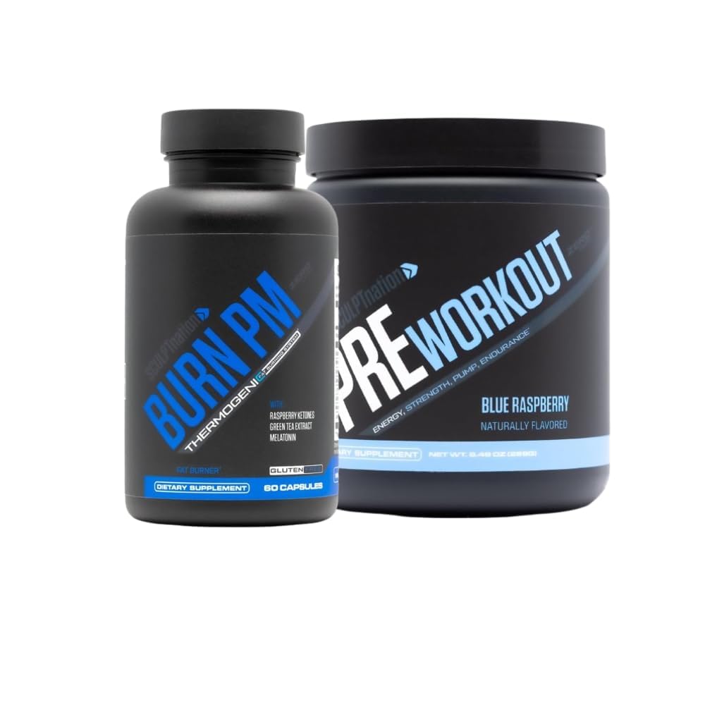 Sculpt Nation by V Shred Burn PM and Pre Workout Blue Raspberry Bundle