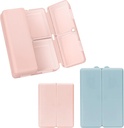 FYY 2 Pcs Daily Pill Organizer, 7 Compartments Portable Pill Case Travel Pill Organizer,[Folding Design] Pill Box for Purse Pocket to Hold Vitamins,Cod Liver Oil,Supplements and Medication-Pink+ Marina