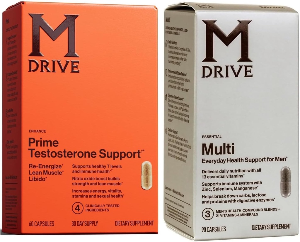 Mdrive Prime Testosterone Booster + Men's Multivitamin