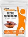 BulkSupplements.com Reishi Mushroom Extract Powder - Reishi Mushroom Powder, Suplemento para el bienestar general - Gluten Free, 1g por Serving, 250g (8.8 oz) (Pack de 1)