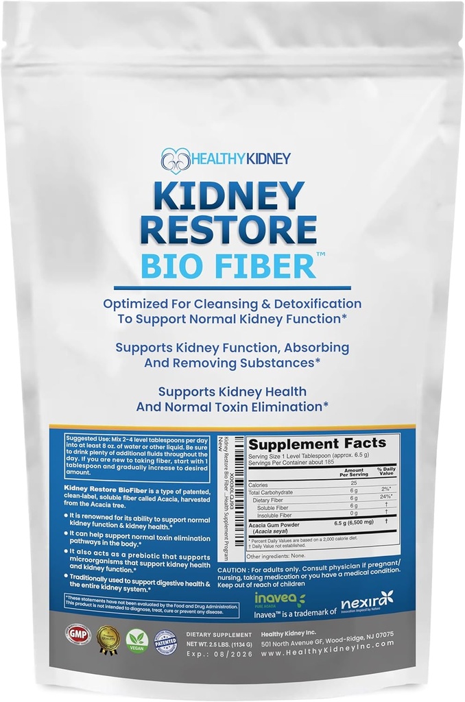 Bio Fiber, Kidney Cleanse Detox " Repair - Restorative Kidney Support " Kidney Supplement to Remove Waste, Kidney Health Supplement - Add to Tea for Kidney Health - 2.5 LBS