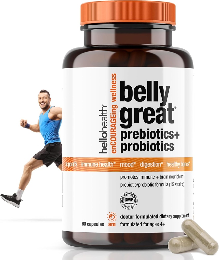 Probióticos diarios para mujeres, hombres + niños Probióticos – Totalmente Grandes Prebióticos y Probióticos para Gut Health &amp; Immune Support + Vitamina D3, Folate B Vitaminas: 15 Strain, Gluten Gratis -60 Con
