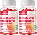 Nutravita Glucosamine Chondroitin Gummies with MSM & Elderberry Extra Strength - Joint Support, Antioxidant Immune Support Supplement for Adults, Men &amp; Women. 120 cerdas de fresa