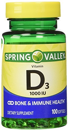 Twinpack Spring Valley High-potentcy D-3 1000 IU, Twin Pack, 100 softgels each by Spring Valley