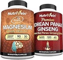Nutrivein Premium Magnesium L-Threonate &amp; Panax Ginseng Supplement Bundle: High-Absorption Magnesium Threonate and Red Ginseng Supplement Pair for Brain, Mood, " Vitality