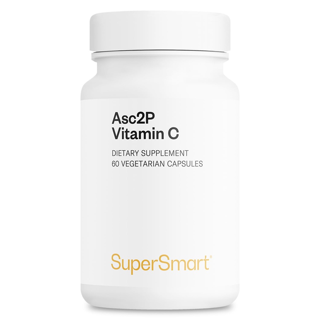 Supersmart Asc2P Vitamin C 500mg per Day (Advanced Vitamin C Form) - Magnesium Ascorbyl Phosphate Supplement | Non-GMO & Gluten Free - 60 Vegetarian Capsules