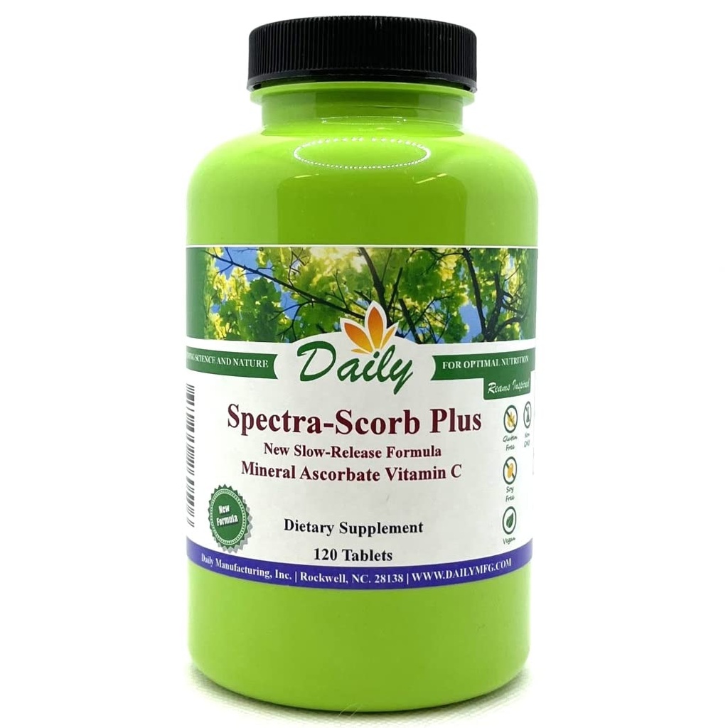 Daily Manufacturing Spectra-Scorb Plus™ (Slow-Release Mineral Ascorbate Vitamin C) 120 Slow-Release Tablets