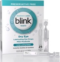 Blink Tears Lubricating Eye Drops Preservative Free, Moisturizing " Soothing for Mild to Moderate Dry Eye, with Hyaluronate, Reduces Discomfort, Long-Lasting Hydration, 0.01 Single-Use Vials, 25 Count