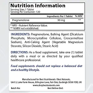 Mejores Naturales DHEA 100mg &amp; Pregnenolone 30 Mg