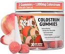 Zest Colostrum Suplemento Gummy Chews for Adults - Ethically Sourced High IgG for Hair Health, Gut, Immunity, Bloating, Skin & Nails - Keto & Gluten Free - Peach Flavor (60 Gummies, 1,000mg Colostrum)