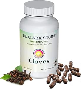 Dr Clark Store Cloves Vegetarian, 500mg, 102 Tapioca Capsules – Ayuda a mantener el rendimiento del hígado y la circulación de sangre