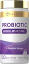Carlyle Probiotics for Women and Men | 60 Billion CFU | 120 Capsules | 31 Probiotic Strains with Prebiotic | Non-GMO & Gluten Free Supplement