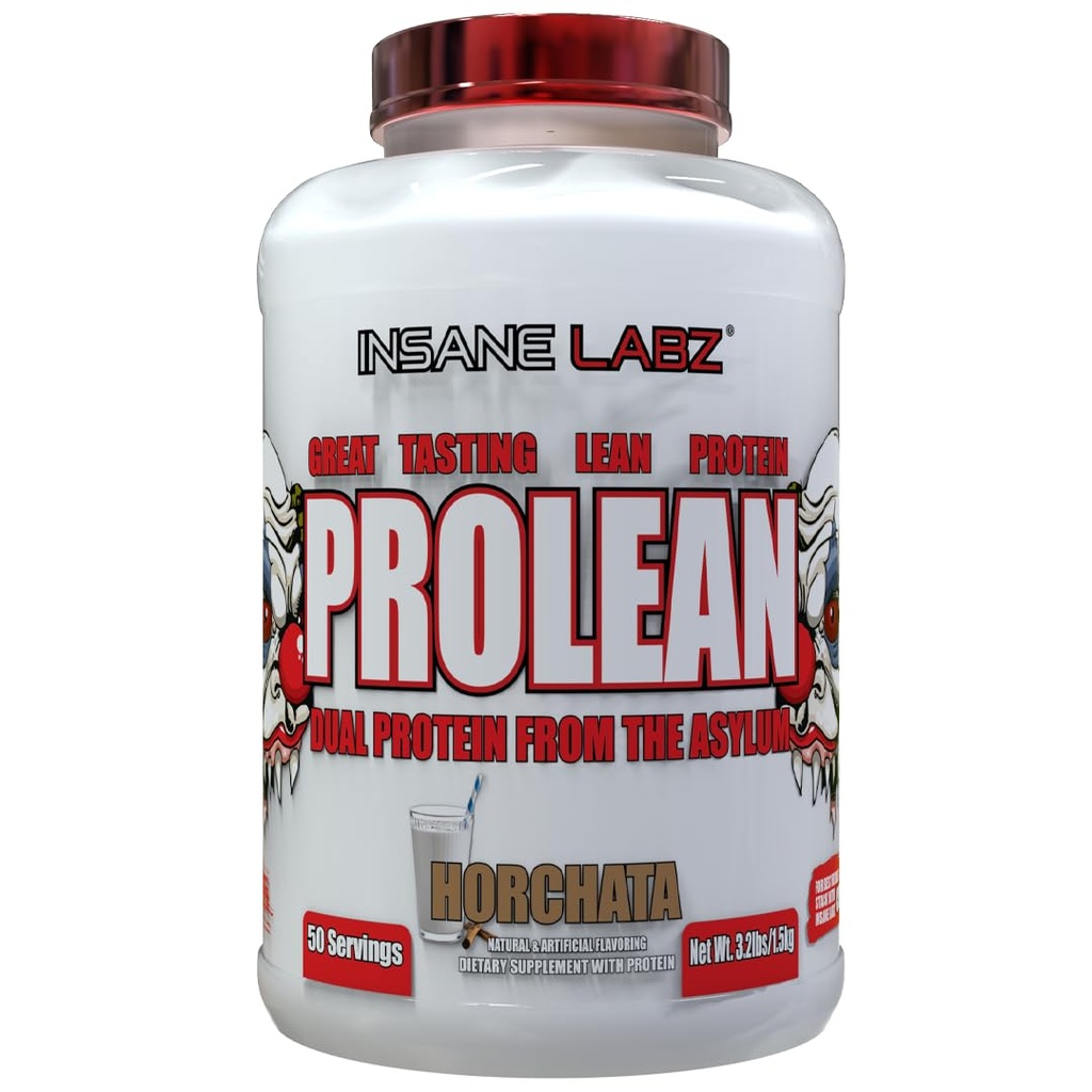 Insane Labz ProLean | Premium Hydrolyzed Collagen Protein & Whey Isolate Protein Powder | 26g Protein | Low Fat, Zero Sugar | 50 Servings Horchata