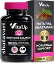Shatavari Capsules for Women 1200mg - USA Made Shatavari Root Supplement for Normal Hormonal Support, Menopause & Menstrual Wellness - 60 cápsulas Vegan
