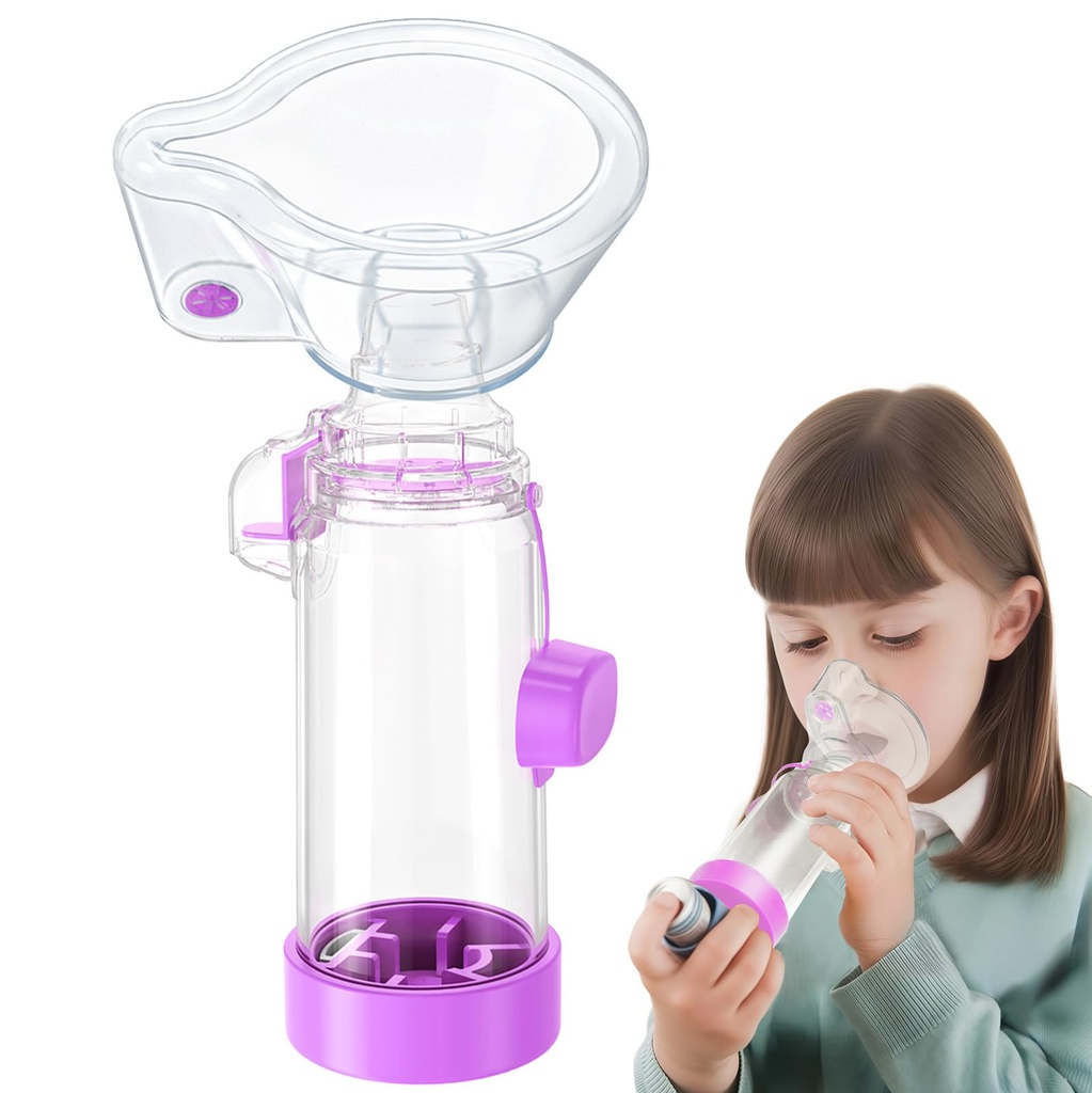NESSI OTC Spacer Children's mask spacers and Mouthpiece spacers for All Ages (Purple)