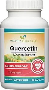 Instrucciones saludables Suplemento de Quercetina - 1.000 mg/Serving, 90 cápsulas Vegan para la salud cardiovascular (30-Day Supply)