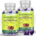 Mushroom Gummies Lions Mane Suplemento Mushroom Suplemento con Lions Mane, Turquía Tail, Cordyceps, Reishi, Chaga Extract ¦ Brain Health and Immune Support Gummies, 120 Conde