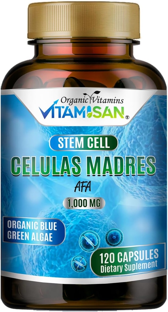 Celulas Madres AFA Stem Natural Cell 120 Capsules 1000 mg Blue Green Algae Non GMO Gluten Free Aphanizomenon Flos-aquae celula Suplemento de Madre