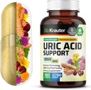 BIO KRAUTER Uric Acid Support Capsules 1200 mg Blend - 100 Count - Kidney Supplement w/Tart Cherry 10:1 Extract - Milk Thistle &amp; Turmeric Extract - Vegan