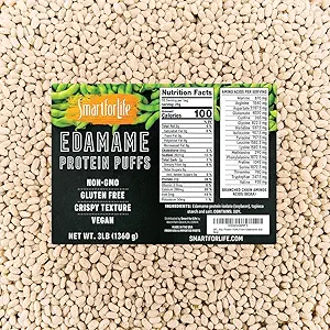 Smart for Life Soy Protein Puffs from Edamame - High Protein Zero Sugar Soy Protein Isolate Puffs - 20 Grams Protein Snacks - Non-GMO, Gluten-Free - 3 Pound Box - 53 Servings - Soy Puffs...