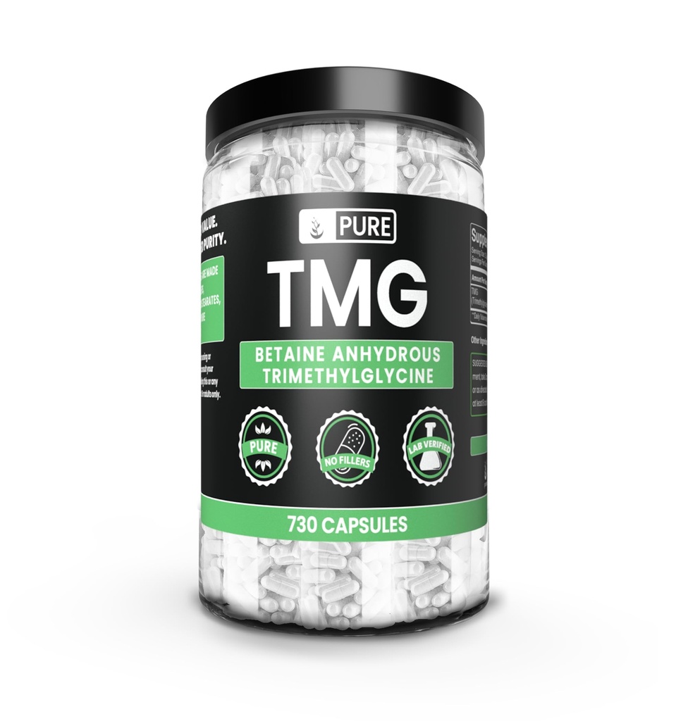 PURE ORIGINAL INGREDIENTS TMG Trimethylglycine (730 Capsules) Betaine Anhydrous, No Magnesium Or Rice Fillers, Always Pure, Lab Verified