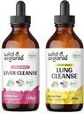Wild &amp; Organic Liver Cleanse Tincture 4 fl oz &amp; Lung Cleanse Tincture 4 fl oz