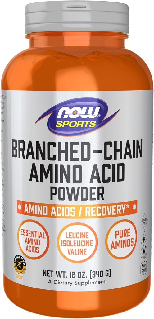 AHORA Foods Sports Nutrition, Branched Chain Amino Acid Powder with Leucine, Isoleucine, and Valine, 12-Ounce