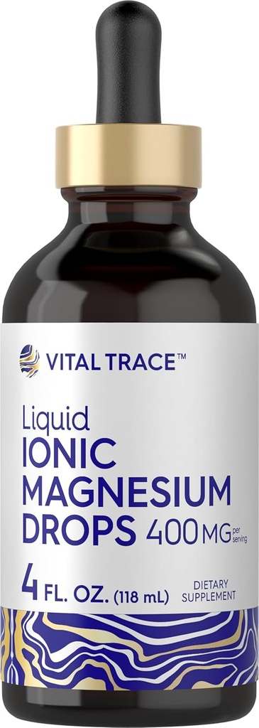 Carlyle Ionic Magnesium Líquido Complejo TENIDO 400mg TEN 4 fl oz TEN VENTIDO VENTAS VENTIDAS NO GMO &amp; Gluten Suplemento gratuito TENIDO por Vital Trace