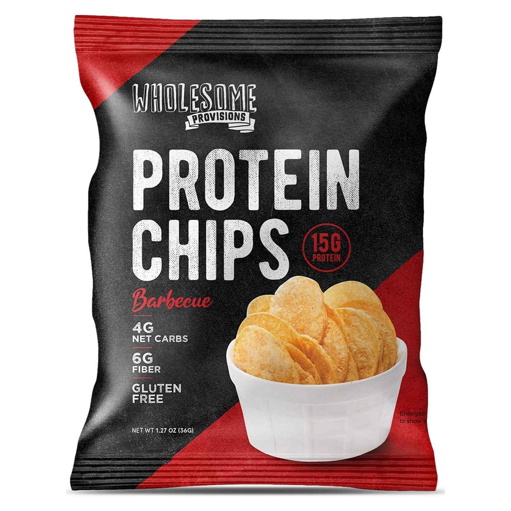 Protein Chips, 14g Protein, 3g-4g Net Carbs, Gluten Free, Keto Snacks, Low Carb Snacks, Protein Crisps, Keto-Friendly, Made in USA (Barbecue, 4 Pack)