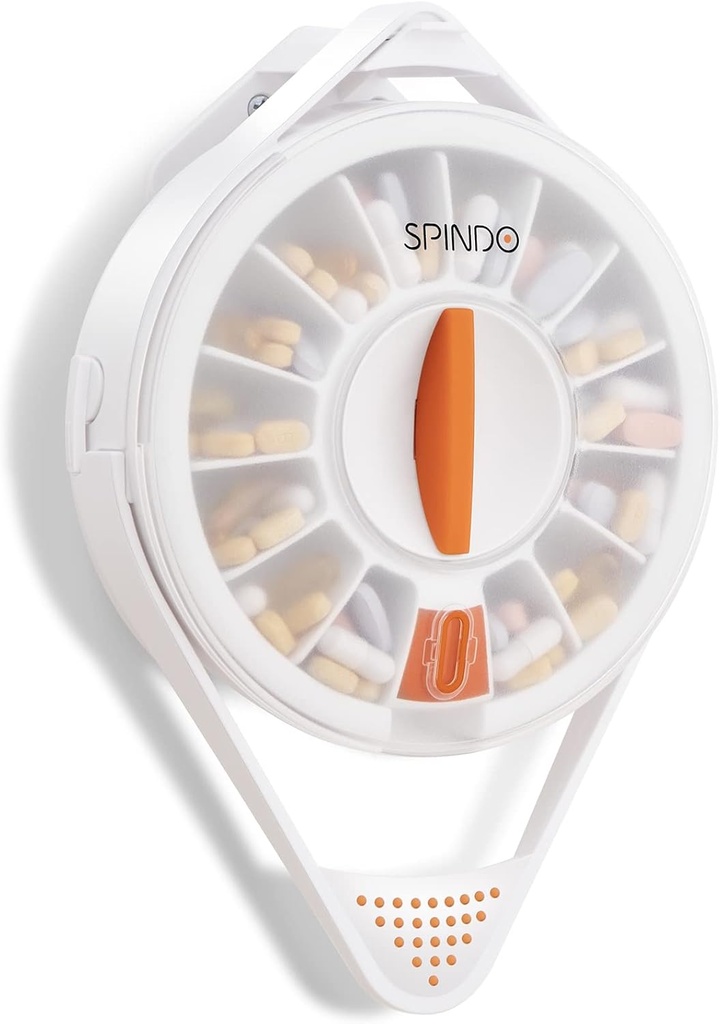 Dispensador de Píldora Fullicon con 14 grandes compartimientos y cerradura para el cuidado del niño, dispensador de espina do medicina vitamina/tabla/suplemento para ancianos/Amnesia/Dementia