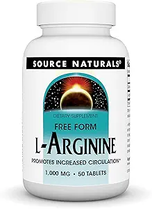 Fuente Naturales L-Arginina promueve mayor Ciculación* 1000 mg Forma gratuita - 50 Tabletas