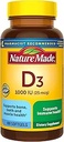 Nature Made Vitamina D3 1000 UI (25 mcg), Suplemento de vitamina D para Bone, Dientes, Muscle e Immune Health Support, 100 Softgels, 100 Day Supply