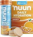 Nuun Immunity Electrolyte Tablets with Vitamin D, C, E, " A, Ginger, Elderberry, Magnesium " 4 Other Essential Electrolytes, Vegan, Orange Citrus, 8 Pack (80 Servings Total)