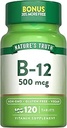Verdad de la naturaleza B12 Vitamina tención 500 mcg tención 120 Tablets ← Vegan, No GMO &amp; Gluten Suplemento gratuito