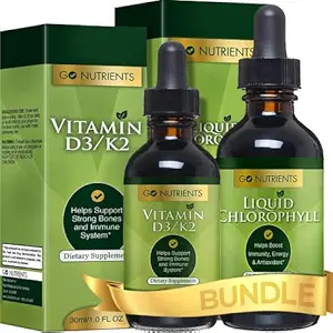 Go Nutrients Liquid Vitamin D3 with K2 (MK-7) " Liquid Chlorophyll ← Sodium Copper Chlorophyllin Supplement ← Vegan-Friendly