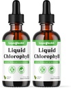 LIQUIDHEALTH Liquid Chlorophyll Drops - Deodorizador interno, Antioxidantes, Liver Detox, Immune Support, Relieve Bad Breath, Reducir el apetito, Collagen for Hair & Skin Health - Vegan, Non-GMO (2 Pack)
