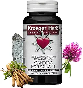 Kroeger Herb Products, Candida Fórmula #1, Detoxificación para la limpieza natural de la candidatura, ayuda a Gut y Vaginal Health, Suplemento de levadura, Candida Overgrowth, Non-GMO, Suplemento intestinal, Hecho en EE.UU.