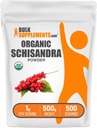 BulkSupplements.com Orgánica Schisandra Powder - Orgánica Schisandra Suplemento, de Schisandra Berry - Gluten Gratis - 1g por Serving, 500g (1.1 lbs) (Pack of 1)