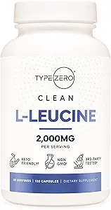 Type Zero L-Leucine Capsules (2000mg per Serving) 120 Capsules - 30 Servings
