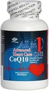 Todo en 1 Advanced Heart Care CoQ10 Fish Oil Flaxseed Lecithin.
