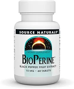 Fuente Naturales BioPerine, Black Pepper Fruit Extract - Promueve la absorción Nutriente* - 60 Tablets