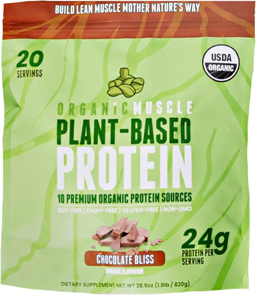 Polvo de proteína orgánica vegana - Polvo de proteína de chocolate con piña, cáñamo, arroz marrón, semilla de chia " ácidos aminoácidos - baja calorías para el crecimiento muscular " Recuperación de velocidad por músculo orgánico