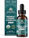Nutrición antigua Herbal Apple Cider Suplemento de Vinagre con Superalimentos & Antioxidantes, Manzana orgánica Vinagre Tintura, USDA Certified Organic, Vegan, Gluten-Free, 2 oz, 30 Servings