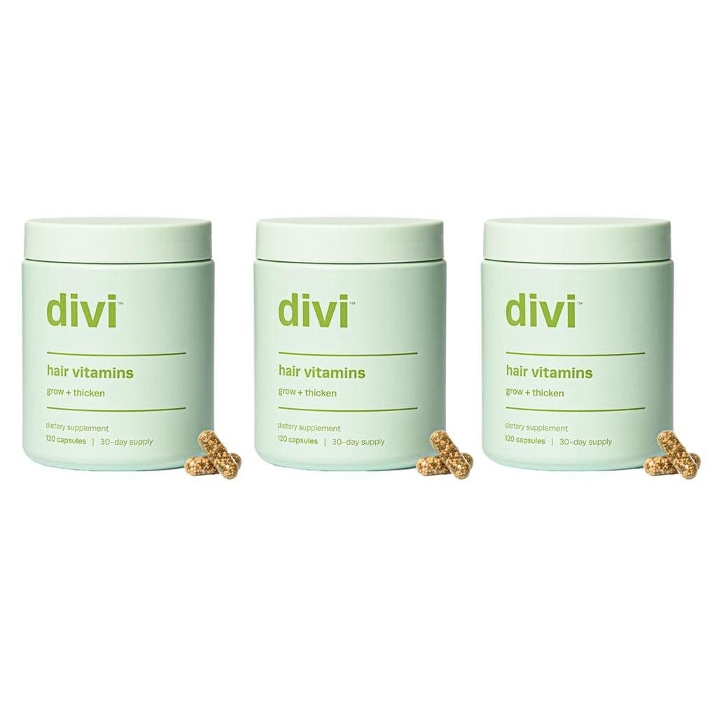 divi Hair Vitamins for Women &amp; Men – Hecho con ingredientes limpios y basados en la ciencia para crecer + Thicken – Crear un ambiente saludable del cabello – Hecho con Biotina y Lustriva