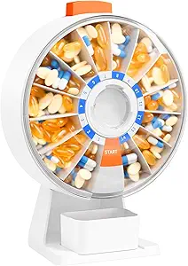 Dispensador de píldoras Daviky Daily, Organizador de gran pill con uso de pared o permanente, caja de 14 días, diseño de botón de empuje, organizador semanal de píldoras para vitamina, medicina. Suplemento, aceite de pescado