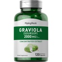 Piping Rock Graviola Soursop Capsules Silencio 2000 mg  vírgenes 120 Conde Silencio Leaf Suplemento Silencio Concentrado Herbal Fruit Extract Silencio No GMO, Gluten Free