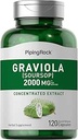Piping Rock Graviola Soursop Capsules Silencio 2000 mg  vírgenes 120 Conde Silencio Leaf Suplemento Silencio Concentrado Herbal Fruit Extract Silencio No GMO, Gluten Free